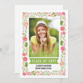 Klasse van 2021 afstuderen foto aan de florale ran kaart (Voorkant / Achterkant)