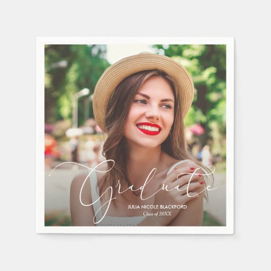 Klasse van 2021 Afstuderen Foto gepersonaliseerd Servet (Voorkant)