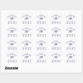 Klasse van 2021 Afstuderen - Grijs 2 Vierkante Sticker (Vel)