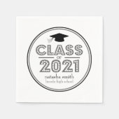 Klasse van 2021 Afstuderen luiers (donkergrijs) Servet (Voorkant)