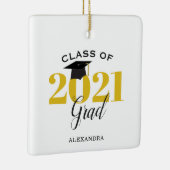 Klasse van 2021 Afstuderen Modern Gold en Black Keramisch Ornament (Rechts)