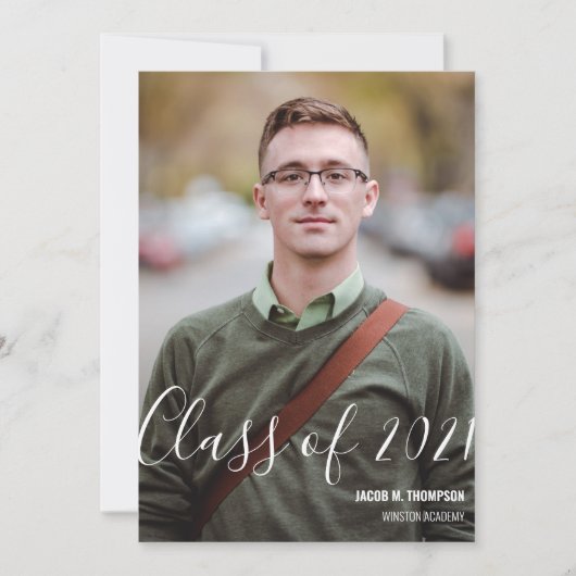 Klasse van 2021 Afstuderen persoonlijke foto-naam Aankondiging (Voorkant)