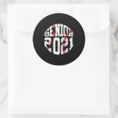 Klasse van 2021 Afstuderen Senior 2021-honkbalspel Ronde Sticker (Tas)