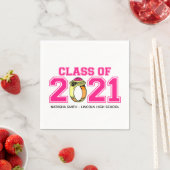 Klasse van 2021 Afstuderen servetten (Hot Pink Rin (Insitu)