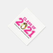 Klasse van 2021 Afstuderen servetten (Hot Pink Rin (Hoek)