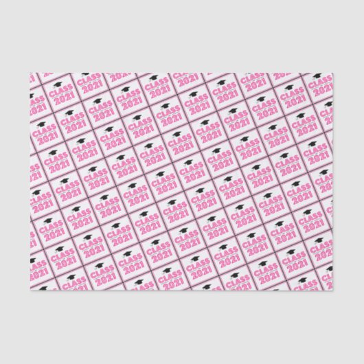 Klasse van 2021 Afstuderen Weefpapier (warm roze) Tissuepapier (Voorkant)