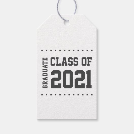 Klasse van 2021 Afstuderen Zwart-wit Gift Label Cadeaulabel (Voorkant)