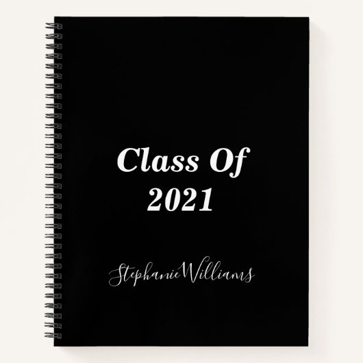 Klasse van 2021 Afstuderen zwart-wit Notitieboek (Voorkant)