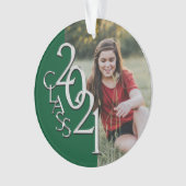 Klasse van 2021 Blauw en Zilver met Foto Ornament (voorkant)