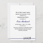 Klasse van 2021 Blue Silver Graduation Party Foto Kaart (Achterkant)