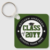 Klasse van 2021 Bosgroen Afstuderen Afstuderen Sleutelhanger (Voorkant)