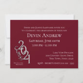 Klasse van 2021 Burgundy Photo Afstuderen Invitati Kaart (Achterkant)