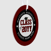 Klasse van 2021 Burgundy Red-Afstuderen Ornament (voorkant)