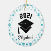 Klasse van 2021 Cadeaubon voor aangepast Afstudere Keramisch Ornament (Links)