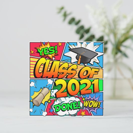 Klasse van 2021 Comic Book Kaart (Staand voorkant)