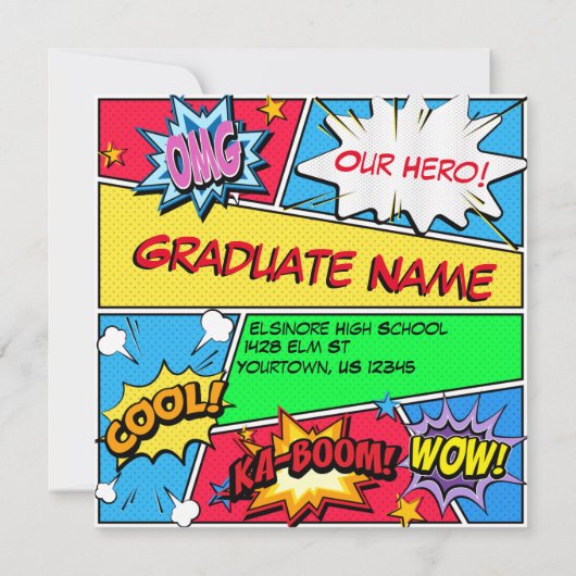 Klasse van 2021 Comic Book Kaart (Achterkant)