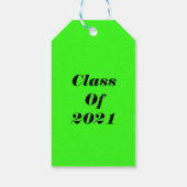 Klasse van 2021 Custom Neon Green Graduation Party Cadeaulabel (Achterkant)