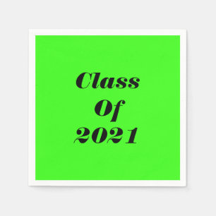Klasse van 2021 Custom Neon Green Graduation Party Servet