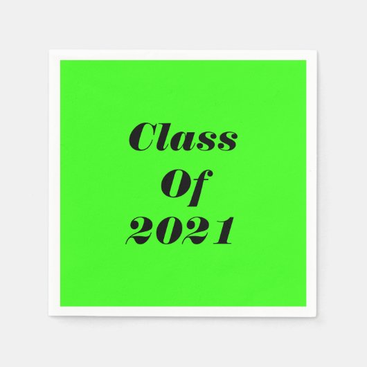 Klasse van 2021 Custom Neon Green Graduation Party Servet (Voorkant)