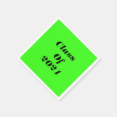 Klasse van 2021 Custom Neon Green Graduation Party Servet (Hoek)