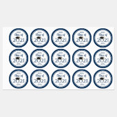 Klasse van 2021 Eenvoudig legant marineblauw Afstu Labels (Vel)