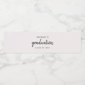 Klasse van 2021 Eenvoudige Chic Graduation Party Waterfles Etiket (Enkel label)