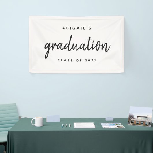 Klasse van 2021 Eenvoudige grafische Graduation Pa Spandoek (Beurs)