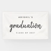 Klasse van 2021 Eenvoudige grafische Graduation Pa Spandoek (Horizontaal)