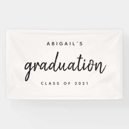 Klasse van 2021 Eenvoudige grafische Graduation Pa Spandoek (Horizontaal)