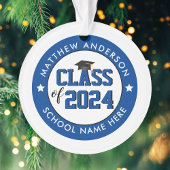 Klasse van 2021 Elegant Blue Afstuderen Afstuderen Ornament
