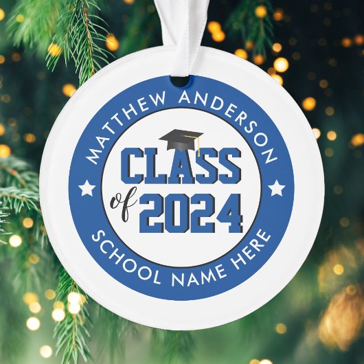 Klasse van 2021 Elegant Blue Afstuderen Afstuderen Ornament