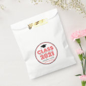 Klasse van 2021 Favor Tassen (Rood in Lichten) Bedankzakje (Gezegeld)