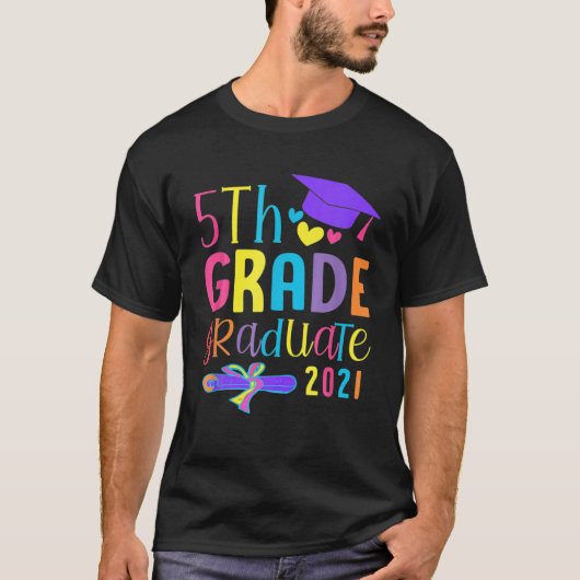 Klasse van 2021 Funny 5e graad Afstuderen T-shirt (Voorkant)