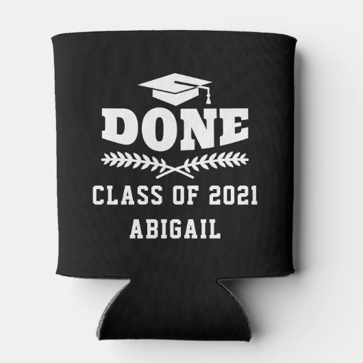 Klasse van 2021 Gedaan Graduated Custom Blikjeskoeler (Achterkant)