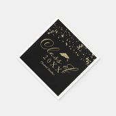 Klasse van 2021 Gold Script Graduation Party Zwart Servet (Hoek)