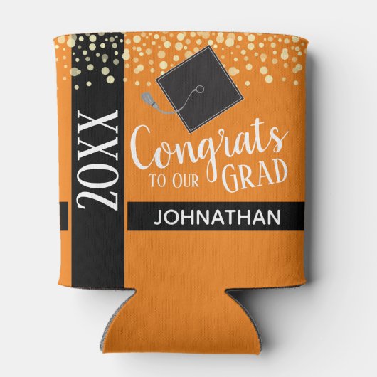 Klasse van 2021 Graduation Party Sinaasappel Blikjeskoeler (Achterkant)