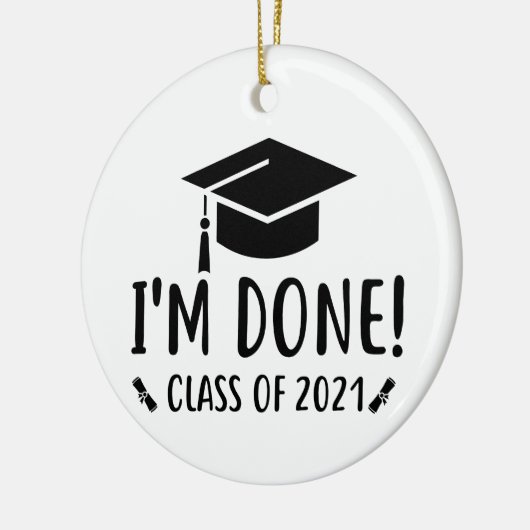 Klasse van 2021, ik ben Gereed Afstuderen Keramisch Ornament (Links)