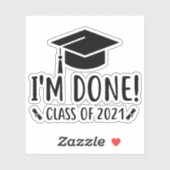 Klasse van 2021, ik ben Gereed Afstuderen Sticker (Vel)