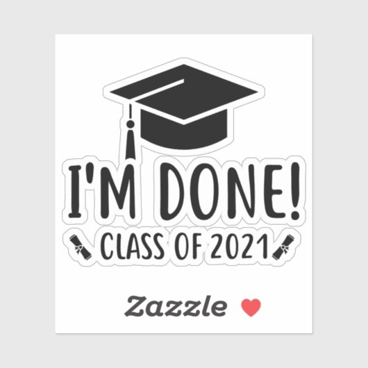 Klasse van 2021, ik ben Gereed Afstuderen Sticker (Vel)