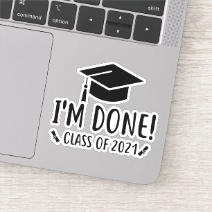 Klasse van 2021, ik ben Gereed Afstuderen Sticker