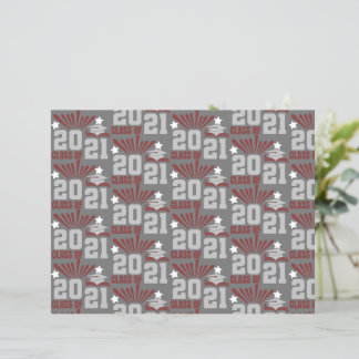 Klasse van 2021 Maroon Gray Scrapbook Paper