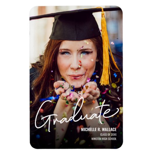 Klasse van 2021 Moderne Afstuderen Aankondiging Ma Magneet (Verticaal)