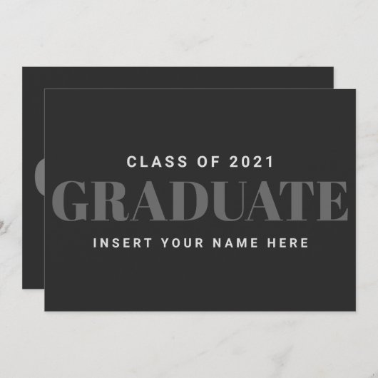 KLASSE VAN 2021 Moderne bekendmaking Afstuderen Kaart (Voorkant / Achterkant)