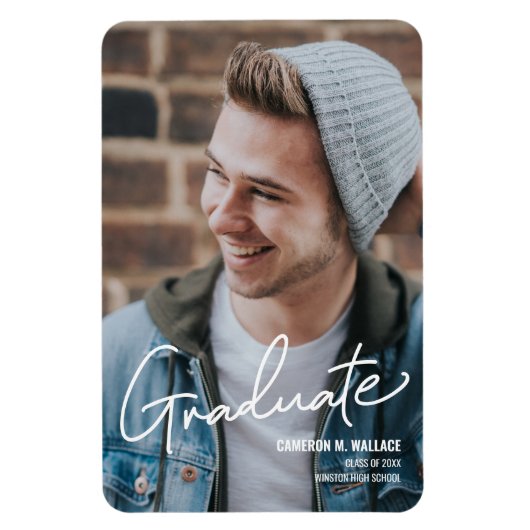 Klasse van 2021 Moderne bekendmaking Afstuderen Magneet (Verticaal)