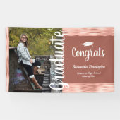 Klasse van 2021 One Photo Graduation Party Pink Spandoek (Horizontaal)