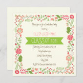 Klasse van 2021 roze afstuderen aan de florale gre kaart (Voorkant / Achterkant)