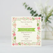 Klasse van 2021 roze afstuderen aan de florale gre kaart (Staand voorkant)