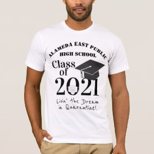 Klasse van 2021 Schattigee Quarantine Gezichtsmask T-shirt