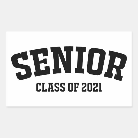 Klasse van 2021, Senior Gifts, Senior 2021 Rechthoekige Sticker (Voorkant)