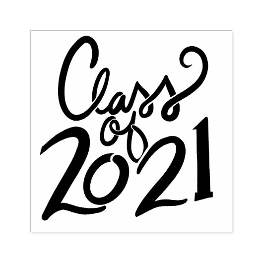 Klasse van 2021 Senior Open Huis Afstuderen Rubberstempel (Afrduk)